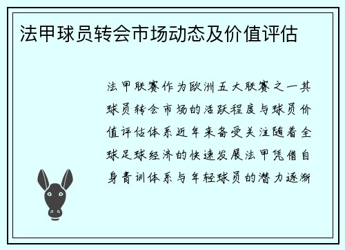法甲球员转会市场动态及价值评估